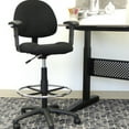 thumbnail image 3 of Boss Office Contoured Comfort Rolling Fabric Drafting Stool with Arms in Black, 3 of 8