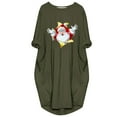 thumbnail image 3 of Odeerbi Christmas Dresses for Women 2025 Fashion Winter Plus Size Loose O-Neck Pocket Christmas Printed Dress, 3 of 5