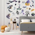 thumbnail image 2 of Decoración de fiesta de Halloween con ventana de sala de estar con esqueleto espeluznante de calabazas, decoración de pared gótica de vinilo, 2 of 5