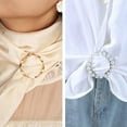 thumbnail image 6 of Stylish Fashion Scarf Clip - High End Clothing Accessory Ring with Pearl and Rhinestone Embellishments for Unique Outfit Enhancements, 6 of 6