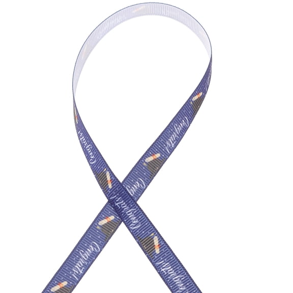 WRITWAA Blue Graduation Ribbon Roll for Decor Made of Durable Polyester Perfect for DIY Crafts and Wrapping 50 Yards