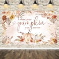 thumbnail image 2 of Autumn Boho Pumpkin Baby Shower Banner A Little Pumpkin is On The Way Background Yellow Floral Fall Leaves Oh Baby Party Decorations Banner Photo Booth Props 3.6x5.9ft, 2 of 5