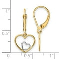 thumbnail image 2 of 14k With Rhodium Love Heart In Heart Leverback Long Drop Dangle Earrings 25.5x12.25mm Wide Dangle Earring for Women, 2 of 2