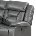 thumbnail image 2 of Benjara Lof Power Reclining Sectional Sofa Set, USB Port, Gray Gel Faux Leather, 2 of 5