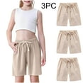 thumbnail image 2 of YABCSAZ 3 Packs Cotton Shorts, Toddler Baby Boy Girl Drawstring Elastic Waist Shorts Summer Loose Casual Pants Sport Jogger Active Shorts for Littler Kids TeensSize 5 Years, 2 of 9