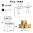 thumbnail image 2 of KATBOC Farmhouse Dining Table and Chair Set, Large 71in Rustic X-Leg Table with 6 Cream Upholstered Chairs, Brown Wood Grain Finish for Kitchen & Dining Room, 2 of 7