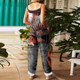 thumbnail image 4 of 2026 New Halloween Overalls for Women LinenSleeveless Plus Size Floral Print Jumpsuits Spaghetti Strap Rompers Spring Summer, 4 of 6