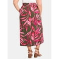 thumbnail image 4 of Time and Tru Women's and Women’s Plus Linen Blend Midi Skirt with Side Slit, Sizes XS-4X, 4 of 5
