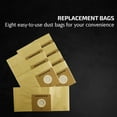 thumbnail image 6 of OVENTE 8-Pack Premium Disposable Compact Dust Bag Replacement with Ultra Filtration, Fit for ST1600 Canister Vacuum Cleaner Model Series Large Size and Easy Storage, Brown ACPST16708, 6 of 7