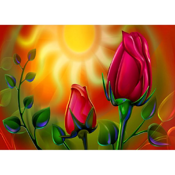 Cuadros Decorativos (DB3028) 5D DIY Taladro completo Pintura de diamante Decoración de bordado de flores soleadas (C1002) 20X30cm Tmvgtek embutido en tela