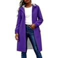 thumbnail image 5 of GUACER Trench Coats for Women Long Hooded Lightweight Zip-Up Windbreaker Jacket with Striped Lining, 5 of 8