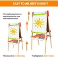 thumbnail image 6 of E1010 Magnetic All in 1 Kids Height Adjustable Drawing Dry-Erase Chalkboard Wooden Artist Easel with 3 Paint Pots and Refillable Paper Roll, 6 of 7