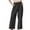 Black, variant on yunLCZ Pants for Women High Waisted Women's Pure Cotton And Linen Wide Leg Pants Casual Baggy Elastic Waistband With Pockets Fashionable Pants