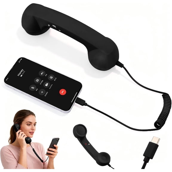 Retro Phone Handset for iPhone & Android, 2026 New Receiver with Built-in Microphone & Speaker for Clear Calls, Classic Vintage Design for Enhanced Conversation