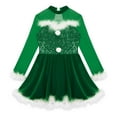 thumbnail image 5 of Alvivi Kids Girls Sequin Ice Skating Dance Leotard Dress Christmas Snowman Party Costume Hat Green 16, 5 of 7