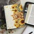 thumbnail image 4 of FOR U DESIGNS Sunflower Cat Bible Bags for Women Tote Reusable PU Leather Bible Case with Adjustable Strap Bible Study Tote Bag Personalized Book Organizer Bag for Bible Study Religious Size L, 4 of 7