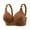 Brown, variant on Women's Front Closure Bra Wireless Full Cup Lingerie, Anti Sagging Fixed Cup Underwear, Wide Shoulder Strap Support Bralette, Printed Breathable Vest, Accessory Breast Collection Smoothing Top
