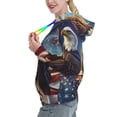 thumbnail image 2 of Daiia Night Sky Bald Eagle Pattern Women's Fashion Hoodies & Sweatshirts with Kangaroo Pocket Hooded Sweatshirt with Eye-catching Drawstrings-Large, 2 of 7