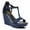 Blue, variant on FSJ Women T-Strap Studded Wedge High Heels Open Toe Platform Back Zipper Sandals Fashion Cocktail Party Summer Shoes Size 9.5 Red