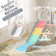 thumbnail image 5 of KORIMEFA 11-in-1 Toddler Slide Set, Kids Slide for Toddlers, Indoor Outdoor Toddler Climber Slide PlaySet with Basketball Hoop Golf Ring Toss Upgraded, 5 of 11