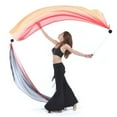 thumbnail image 2 of 2Pcs Silk Veil And 2 Pcs POI Chain Ball Belly Dance Silk Veil POI Streamer Stage Thrown Balls Women Belly Dance Level Hand Props, 2 of 6