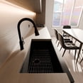 thumbnail image 4 of Novatto NKF-H14MB-D Dual Action Single Lever Pull-down Kitchen Faucet w/ Deck Plate, Matte Black, 4 of 7