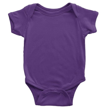 NYC FACTORY Tulo & Garn Baby Bodysuit Screen Printed Soft 100% Cotton Snapsuit (Purple, 24m)
