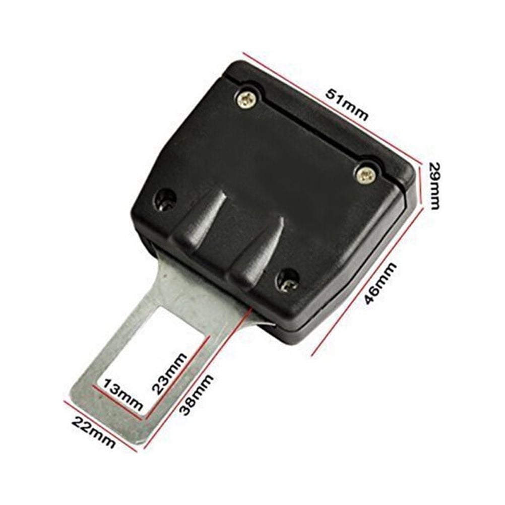 2pcs Universal Car Safety Seat Belt Seatbelt Clip Extender Extention Buckle (Black)