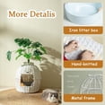 thumbnail image 4 of Toytexx Cat Litter Box, Handwoven Rattan Cat House Enclosure with Artificial Plants, Enclosed Cat Planter Litter Box (White), 4 of 7