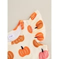 thumbnail image 6 of Suealasg Little Girls Halloween Clothes 6M 1T 2T 3T 4T Kids Girls Flying Sleeve Pumpkin Print A-line Princess Dress Halloween Holiday-themed Party Dress for Toddler Girls, 6 of 8