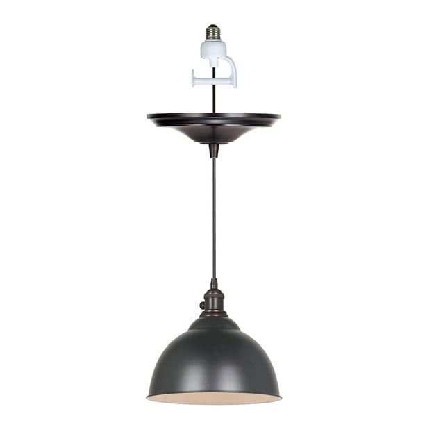 Instant Pendant Recessed Light Conversion Kit Matte Black with Metal