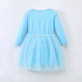 thumbnail image 2 of IBTOM CASTLE Kids Toddler Girls Long Sleeve Fall Dress Rainbow Unicorns Tutu Dress Princess Birthday Christmas Casual Dresses 6-7 Years Light Blue Snowflare, 2 of 7