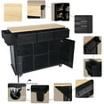 thumbnail image 4 of MODERNLUXE 53" Kitchen Island Cart with Storage, Kitchen Rolling Island with Drop-Leaf,Interal Storage Rack,3 Drawers,5 Wheels and Adjustable Shelves,Mobile Island Table for Dinning Room,Black, 4 of 8