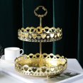 thumbnail image 6 of Hfppkn 2-Tier Gold Metal Round Cupcake Stand Dessert Serving Platter for Parties Style 2 20x25cm, 6 of 7