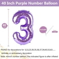 thumbnail image 2 of Globo Yeodong número 3 morado de 40 pulgadas para tercer cumpleaños, 2 of 7