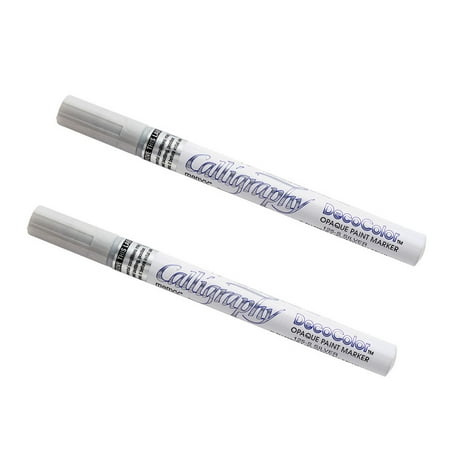 UPC: 0842497157344 | Marvy Uchida Calligraphy Opaque Paint Markers Silver 2/Pack
