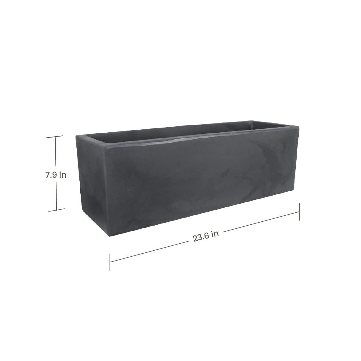Ecobo 7.9 inches Eco-Friendly Rectangular Planter Indoor/Outdoor use, Durable, Versatile & Lightweight, Designed by Brazilian Artisans, Contemporary All-Weather Design – Black - image 4 of 4