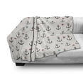 thumbnail image 2 of Anchor Soft Flannel Fleece Throw Blanket, Anchors and Colored Hearts Sailor Holiday Escape Seaside Explore Life, Cozy Plush for Indoor and Outdoor Use, 50" x 70", Eggshell Charcoal Grey, by Ambesonne, 2 of 5