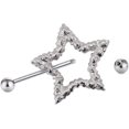 thumbnail image 3 of Piercing para pezón KATEA con forma de estrella y diamantes de imitación pavimentados, acero inoxidable 14G, protección para pezones, se vende por pares., 3 of 3