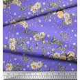 thumbnail image 3 of Soimoi Rayon Fabric Leaves,Moth & Magnolia Floral Print Fabric by the Yard 42 Inch Wide, 3 of 3