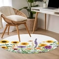 thumbnail image 5 of Summer Floral Round Area&nbsp;Rug 3.3ft Sunflower Daisy Lavender Country Rustic Plant Non-Slip&nbsp;Washable Circle Rugs Soft Felt Indoor Floor Mat for Bedroom Kitchen Living Room Bathroom, 5 of 9