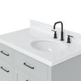 thumbnail image 3 of Ariel Hepburn 36 In. Right Offset Oval Sink Bathroom Vanity With Carrara White Quartz Countertop 1.5 Edge In Grey, 3 of 10