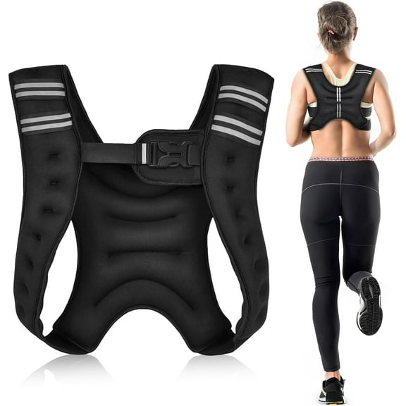 Weighted Vest, 6.5lb/3KG Weight Vest with Reflective Stripe, Body Weight Vests Adjustable for Men, Women Workout, Strength Training, Running, Walking, Jogging, Cardio, Weighted Workout