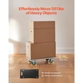 thumbnail image 2 of Furniture Dolly, 551 lbs Load Capacity, Furniture Moving Dollies with 4 TPR Silent Wheels, Rectangle Multifunctional Flat Dolly for Piano Furniture Couch Washing Machine Fridge, 2 Pack, Black, 2 of 9