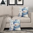 thumbnail image 2 of Winter Snowman Snowflake Pillow Covers 18x18 Inch Blue Christmas Throw Pillow Covers Set of 2 Xmas Winter Holiday Pillowcases Cotton Linen Cushion Covers For Couch Bedroom Sofa Chair Car Home Decor, 2 of 6