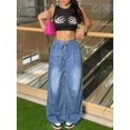 thumbnail image 7 of aPAY Womens Jeans Long Denim Loose Fit Pants Daily Wear Lace Up And Zip Fastening, 7 of 7