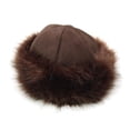 thumbnail image 1 of Gorro de melón estilo mongol, gorro de piel sintética de zorro y gamuza, gorro de piel, gorro grueso y cálido de terciopelo para hombres y mujeres, 1 of 6
