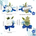 thumbnail image 2 of 2PCS Flower Wrist Corsage Wedding Flowers Accessories Artificial White Rose Blue Silk Wristband Boutonniere Buttonholes Rose Wrist Corsage, 2 of 9