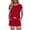 Red, variant on Summer Athletic Shorts Set for Women Comfortable Short Sleeve Round Neck Top with Pockets and Mini Shorts Black L