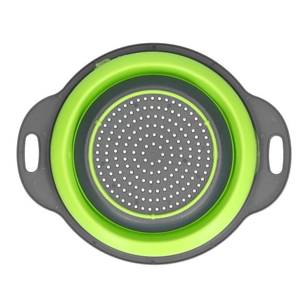 

Collapsible Drain Basket Washing Basket Kitchen Heat-resistant For Kitchen For Vegetable Colander Green Large